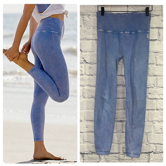 Free People Movement Good Karma Leggings | Dusty Blue | Size M/L - Picture 1 of 11